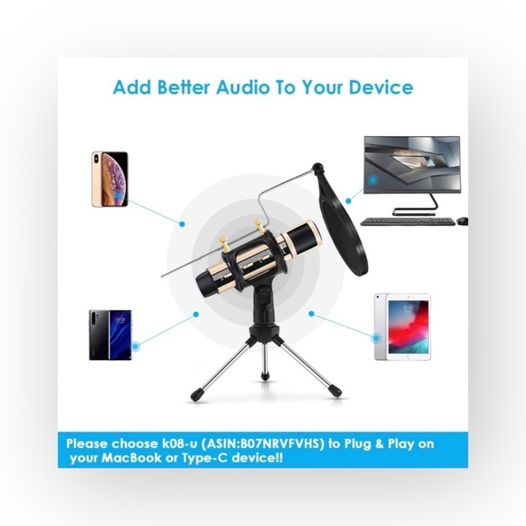 new ZealSound ☀︎︎ Portable Pod Tik Tok IG YouTube Zoom Microphone ☀︎︎ Rose Gold - Picture 5 of 16